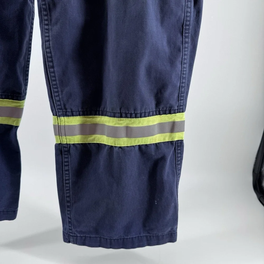 Bocomal FR Cargo Work Pants 36X32 Flame Resistant Hi Vis Reflective Utility Navy